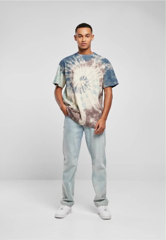 Urban Classics - Oversize Tie Dye Heren T-shirt - XXL - Gebroken wit