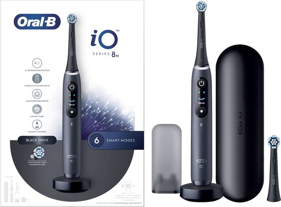 Oral-B iO 8N - Brosse À Dents Électrique - Noire - connectée Bluetooth