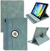 Casemania Hoes Geschikt voor Apple iPad 2022 (10.9 inch 10e Generatie - 10th Gen) Aqua Blue - Draaibare Tablet Book Cover