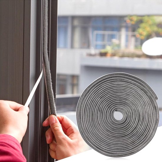 Joint De Porte à Brosse Autocollant - 9 Mm X 5 Mm X 5 M - Blanc - Protection Contre Insectes, Poussière Et Air Froid