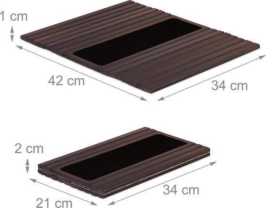 armleuning dienblad - opvouwbaar - bamboe - 42 x 34 cm - organizer