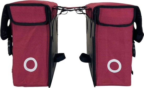 Willex Dubbele Fietstas - Canvas - Reflectie - 30 liter - Universele Bevestiging -Rood — afbeelding 3