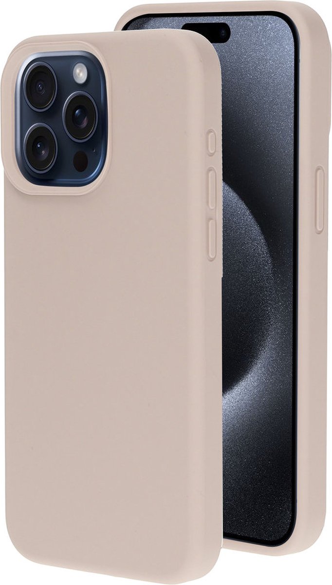 Mobiparts hoesje geschikt voor de Apple iPhone 15 Pro Max - Siliconen - Beige Roze