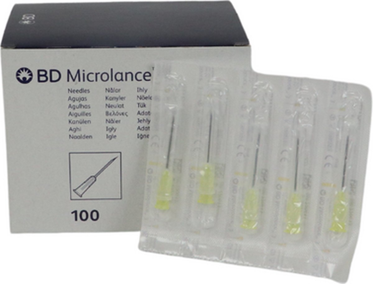 Goedkoopste BD Microlance injectienaalden 20G geel 0,9x25mm 100 stuks (304827