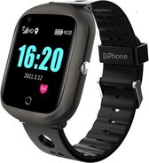DrPhone Zone2 - GPS Smartwatch 4G - SOS Knop - Locatie via WiFI / 4G - Camera - Gemakkelijke Installatie - Horloge voor Senioren / Kinderen - Zwart