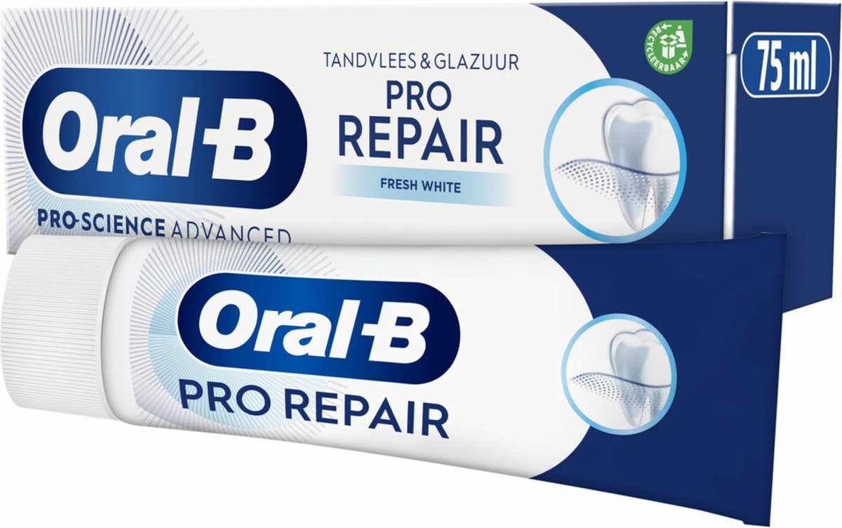 Oral B Tandpasta - Pro-Science Advanced Fresh White - 12 x 75 ml Voordeelverpakking