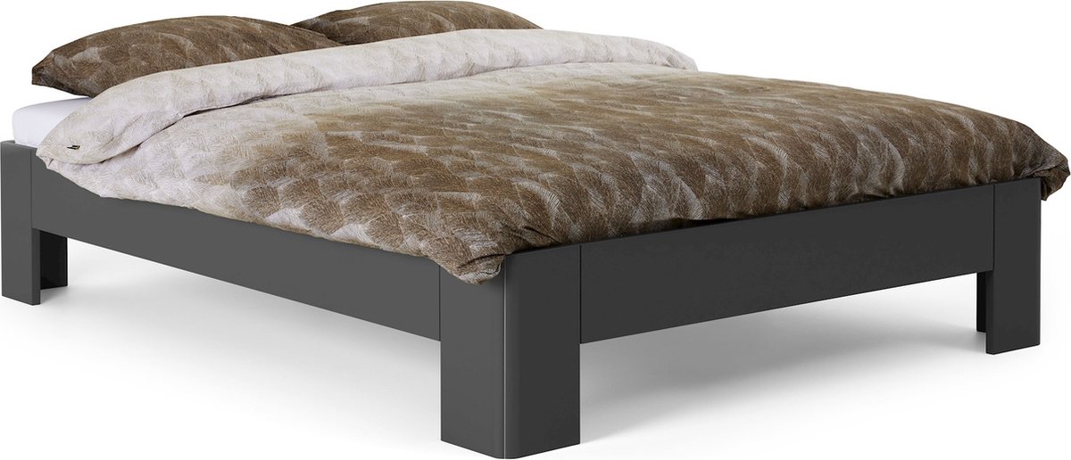 B Bright Fresh 450 Bed 180 x 210 cm - Bedframe Antraciet - Bedombouw - Instaphoogte: 45cm - Tweepersoonsbedden