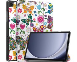 Hoesje - Geschikt voor Samsung Galaxy Tab A11 / A9 - Dun & Stevig - Hardcover Book Case - Trifold Bookcase Hoes - Hard Cover - Tablethoes - Vlinders