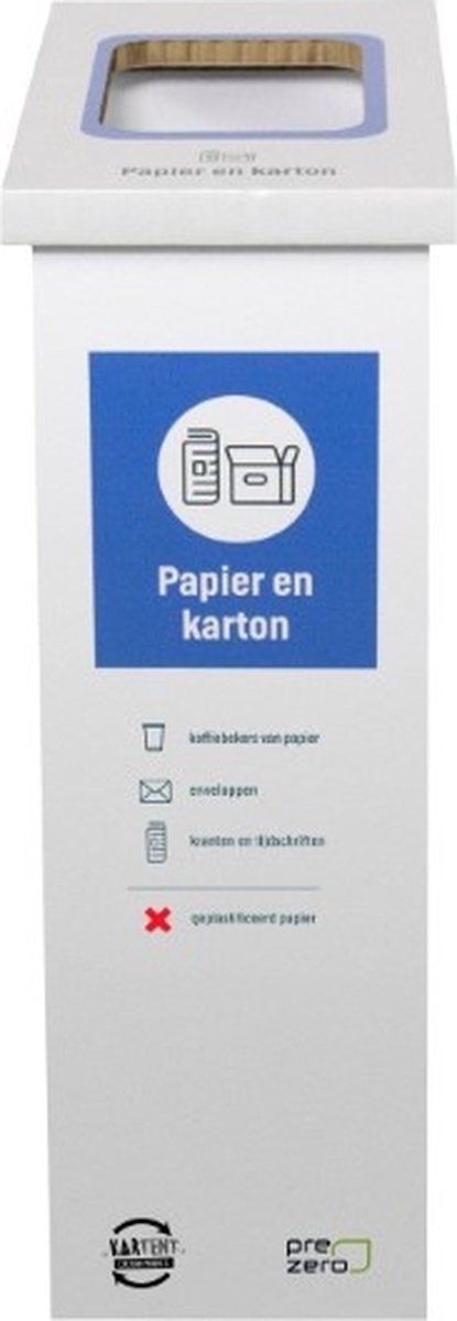 Kartonnen eco bin een vak - Papier & karton - Afvalscheiden - Prullenbak - Kartent