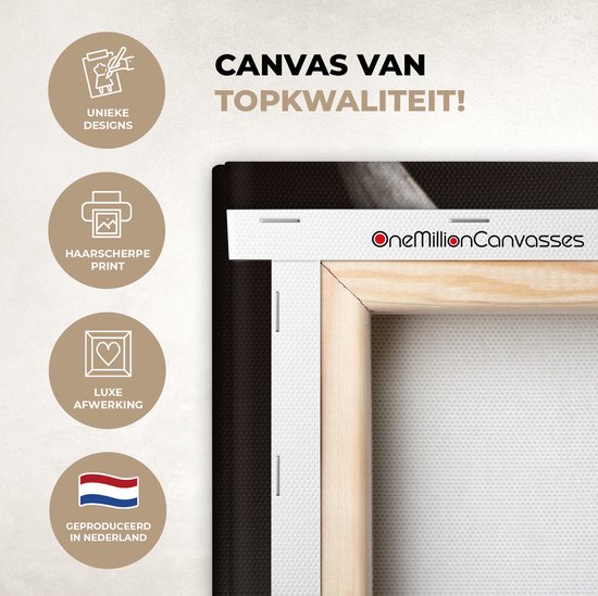 Décoration murale - Highlander écossais - Feuilles - Noir & Or - Peinture sur Toile - 120x90 cm