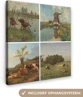 Oude Meesters Canvas - 20x20 - Canvas Schilderij - Collage - Nederlands - Dieren