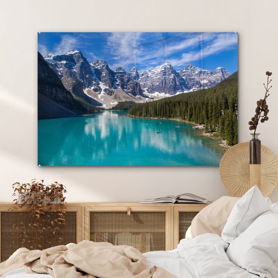 Peinture sur Verre - Lac Moraine au Canada - 120x80 cm - Peintures sur Verre Peintures - Photo sur Glas
