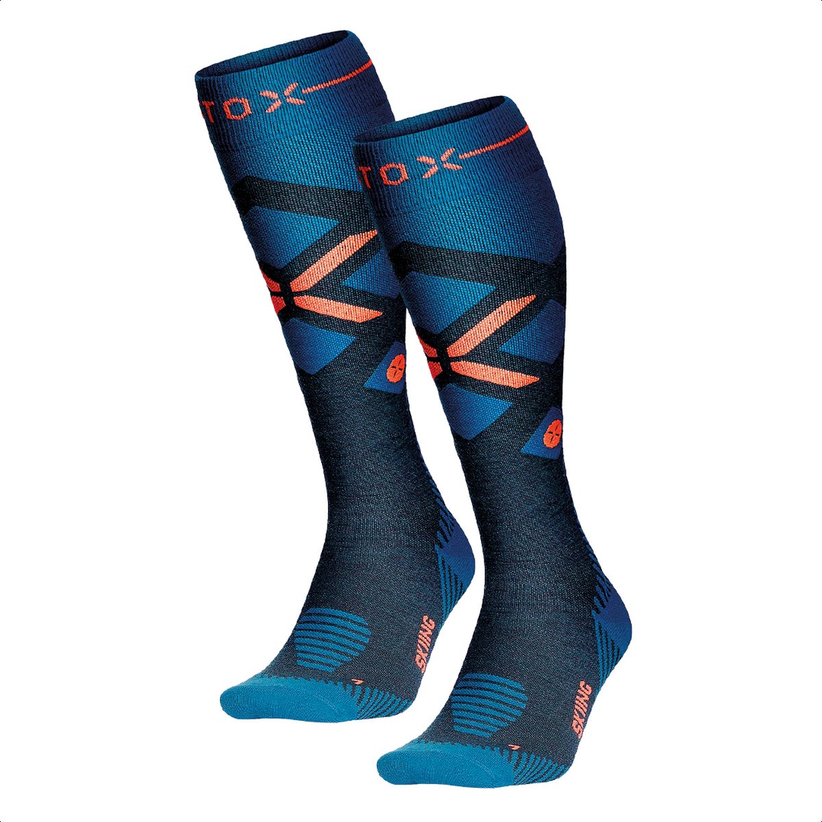 STOX Energy Socks 2 Pack Skisokken voor Mannen Premium Compressiesokken Rood