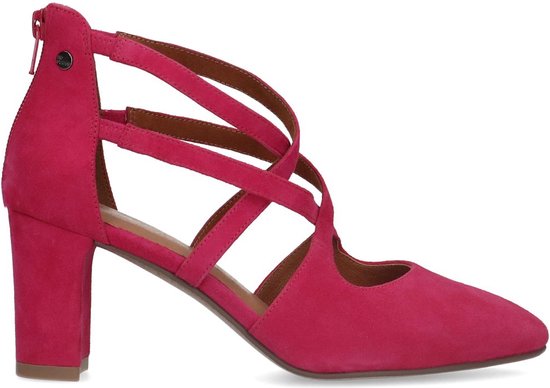 No Stress - Dames - Roze suède pumps met bandjes - Maat 41