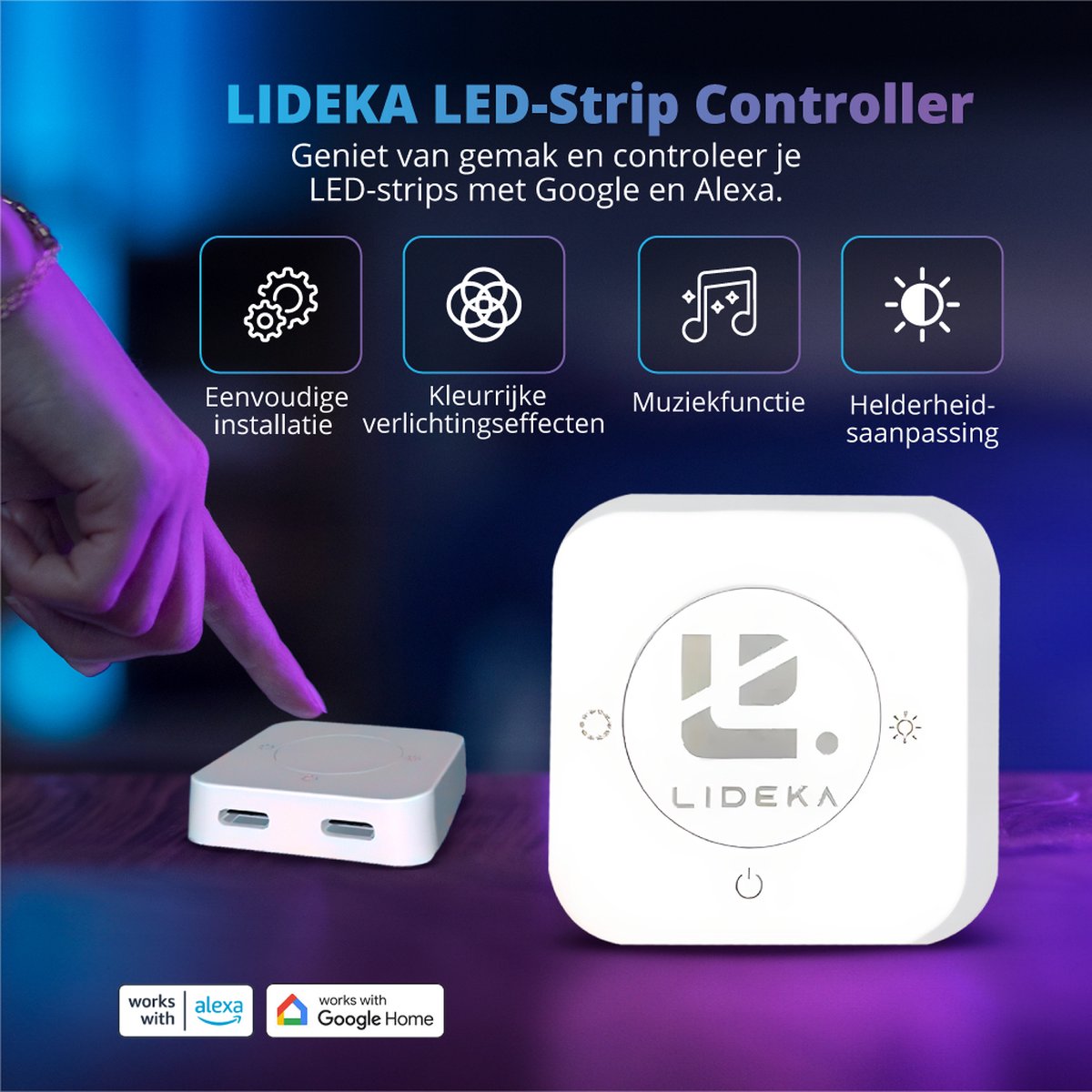 Lideka® – Bande LED 10 mètres (2x5) – Google Home & Alexa