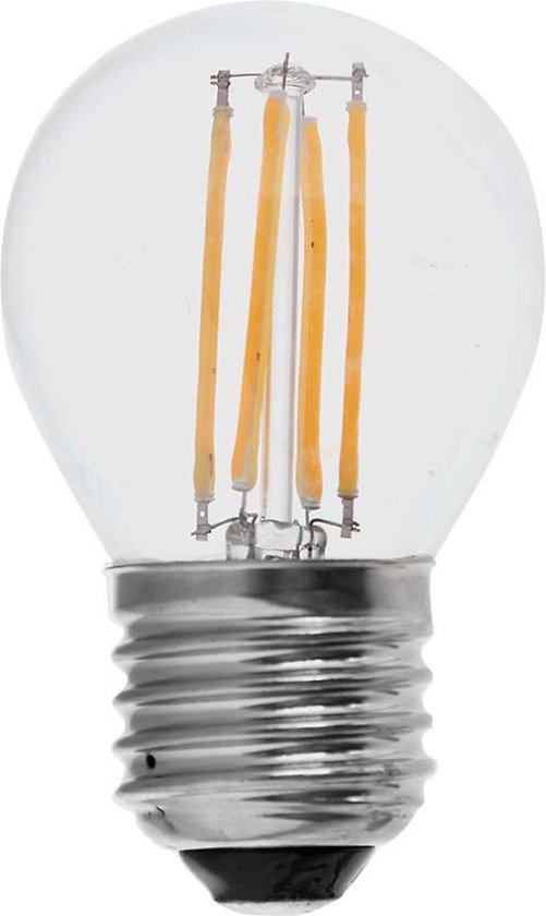 Lampe LED moderne à filament transparent, 4W, équivalence 35 W, 400 lumens, Wit chaud 3000 K, culot de lampe E27 , forme G45.