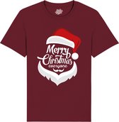 Merry Christmas Kerstbaard - Foute kersttrui kerstcadeau - Dames / Heren / Unisex Kleding - Grappige Kerst Outfit - T-Shirt - Unisex - Burgundy - Maat M