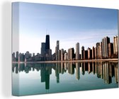 Canvas Schilderij Chicago - Toren - Skyline - 180x120 cm - Wanddecoratie XXL