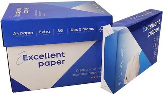 Excellent Papier A4 - 80 grammes - 1 boîte 5 paquets de 500 feuilles