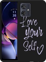 Cazy Hoesje Zwart geschikt voor Motorola Moto G54 5G Love Yourself