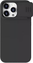 Nillkin CamShield Hoesje Geschikt voor Apple iPhone 15 Pro - Compatibel met MagSafe - Siliconen Back Cover - met Camera Slider Zwart
