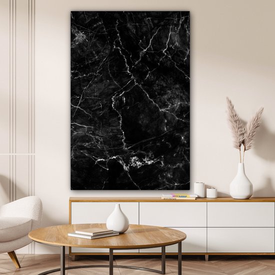 Tableau sur toile Marbre - Céramique - Ligne - 90x140 cm - Décoration murale