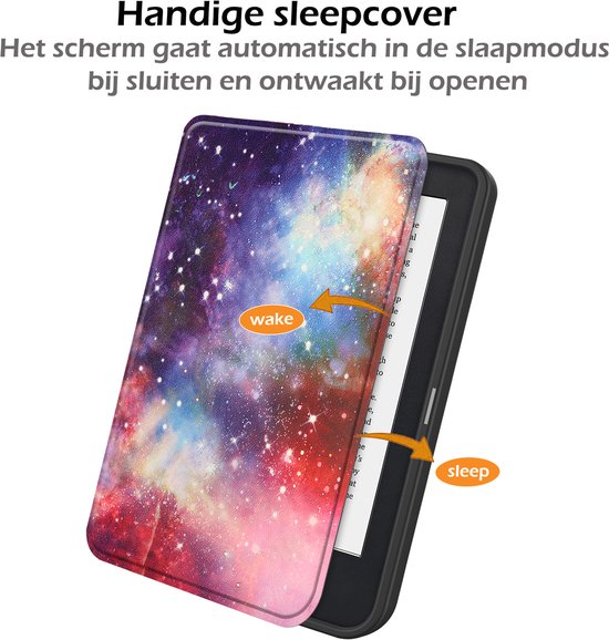 Hoesje Geschikt voor Kobo Clara 2E Hoes Book Case - Hoes Geschikt voor Kobo Clara 2E Hoesje Book Cover Met Screenprotector - Galaxy van Hoesje  — afbeelding 3