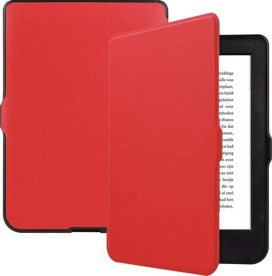 Hoesje Geschikt voor Kobo Nia Hoes Bescherm Hoesje Case Sleep Cover Met Screenprotector - Hoes Geschikt voor Kobo Nia Hoesje - Rood van Hoesje  — afbeelding 5