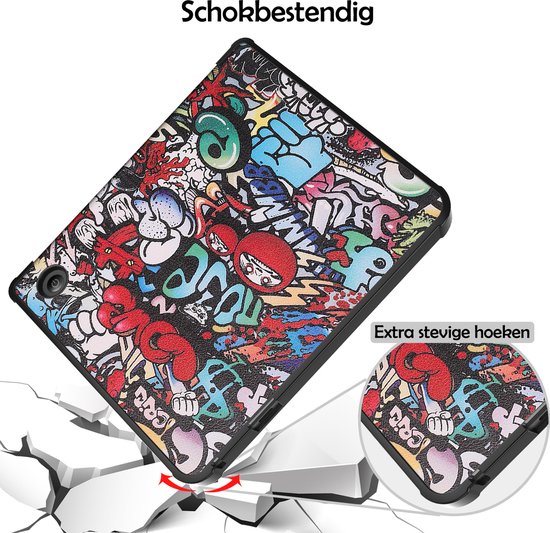 Hoesje Geschikt voor Kobo Sage Hoes Bescherm Hoesje Case Sleep Cover Trifold Met Screenprotector - Hoes Geschikt voor Kobo Sage Hoesje - Graffity van Hoesje  — afbeelding 5