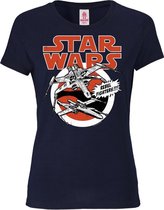 Logoshirt Vrouwen T-shirt X-Wings - Star Wars - Shirt met ronde hals van Logoshirt - donkergrijs