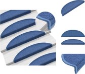 vidaXL Trapmatten - Blauw - 56 x 17 x 3 cm - 100% PP getuft - Anti-slip - Geluiddempend - Trapmat