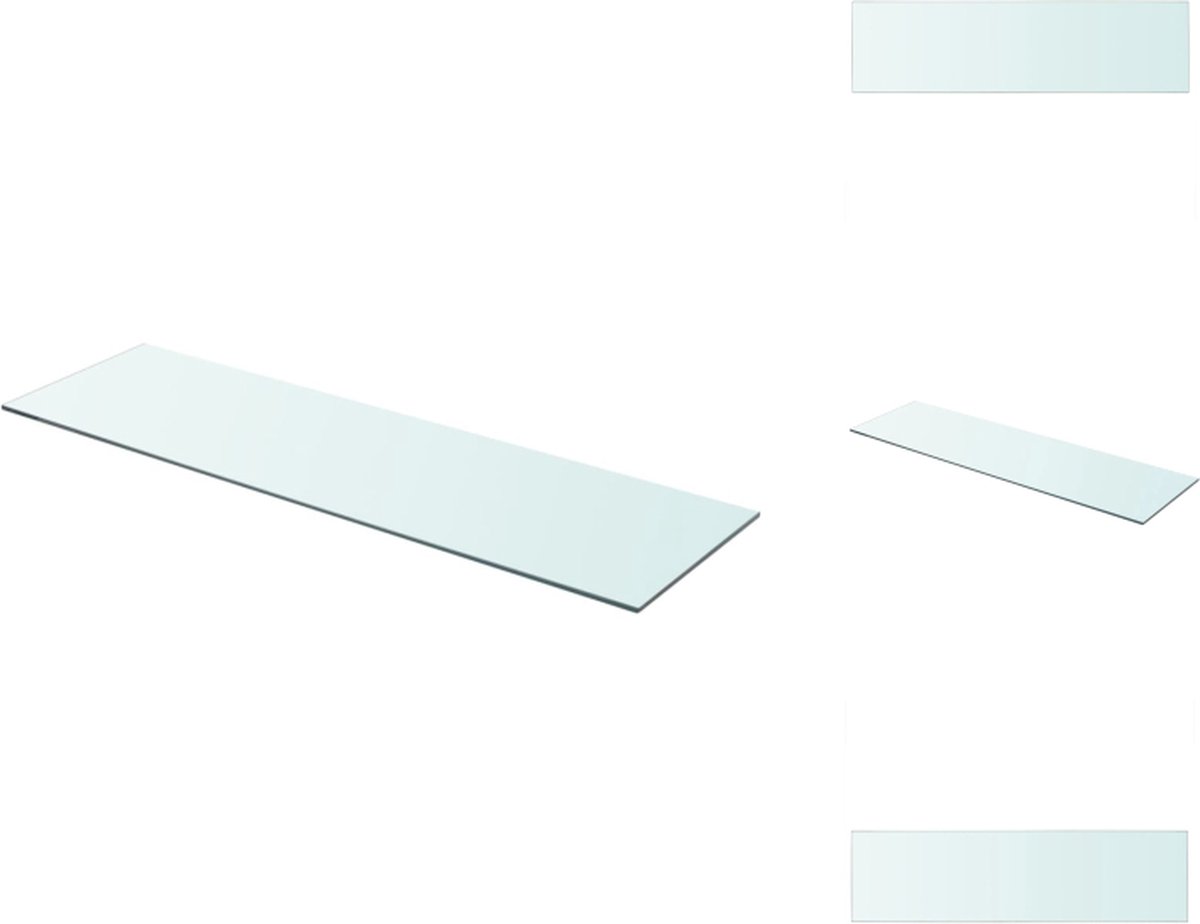 VidaXL Glazen schap 90 x 25 cm Transparant 8 mm dikte Wandsteun