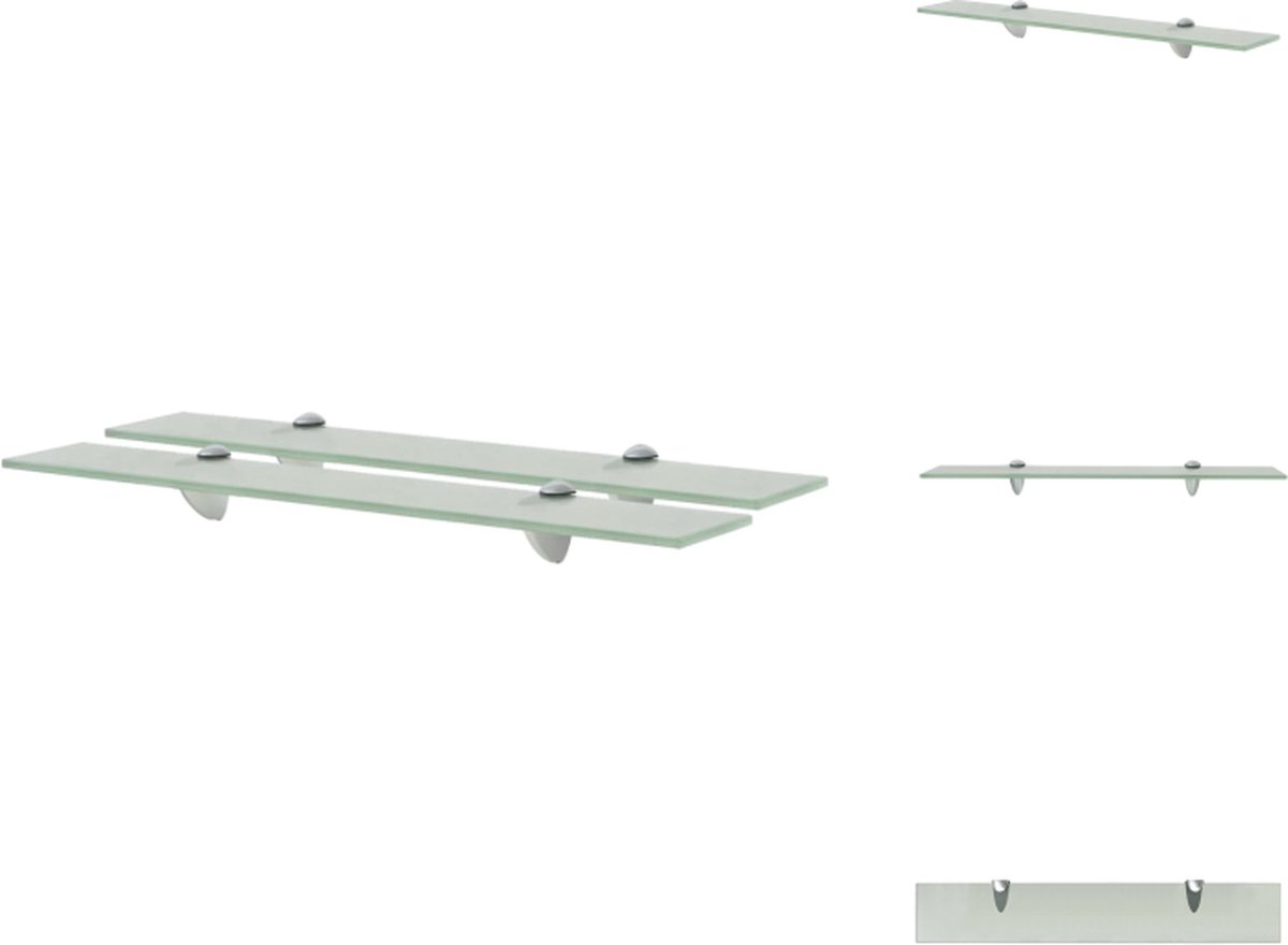 VidaXL Zwevende planken Glas 60 x 10 cm matglas Wandsteun