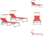 vidaXL Chaise longue - Rouge - 186 x 58 x (75-105) cm - Réglable - Pliable - Chaise longue