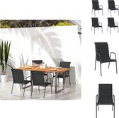 vidaXL Tuinstoel - Comfortabele armstoelen - Staal/Textileen - 51x66x88 cm - Zwart/Antraciet - Tuinstoel