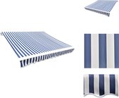 vidaXL Zonneschermdoek - Polyester - Blauw en wit - 280 x 245 cm - Geschikt voor luifelframes van 3 x 2.5 m - Vensterzonwering