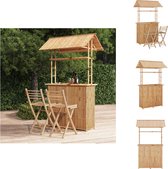 vidaXL Ensemble de bar en Bamboe - Mobilier de jardin tropical - Hauteur 215 cm - Bambou durable - Ensemble de jardin
