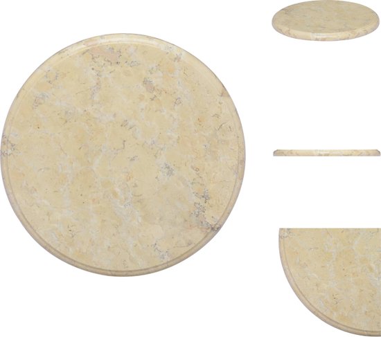 vidaXL Marmeren tafelblad - Eettafels Salontafels - 40 x 2.5 cm - Crème - Tafelonderdeel