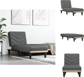 vidaXL Verstelbare Chaise Longue - Multifunctioneel - Donkergrijs - 55x140x70cm - Ademend materiaal - Stevig frame - Elegant design - Chaise longue