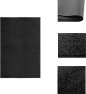 vidaXL Deurmat - Binnen/buitenmat - 180 x 20 cm - Anti-slip PVC - Machinewasbaar - Zwart - Deurmat