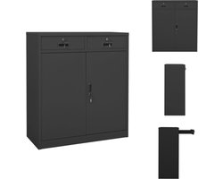 vidaXL Kantoorkast - Kantoorkasten - Kabinet - Kabinetten - Kantoorkast 90x40x102 cm staal antracietkleurig