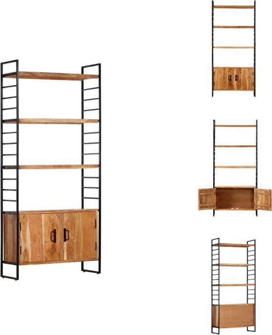 VASAGLE LLS60BX Opbergrek met 4 planken en stalen frame, rek met poten, boekenkast in industriële stijl, voor woonkamer, slaapkamer of kantoor, 30 x 66 x 120 cm, rustiek bruin en inktzwart