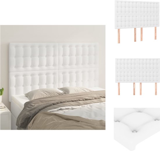 DHOME Hoofdbord van kunstleer of Aqualine Pro-stof, gestoffeerd, luxe bed, zwart, kunstleer, 150 x 105 cm, met poten (150/160 cm bedden