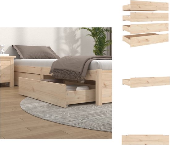 vidaXL Bedlades 2 st massief grenenhout