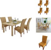 vidaXL Rattan Stoelenset - Handgeweven - 45 x 62 x 93 cm - Massief mangohout - Set van 4 - Eetkamerstoel