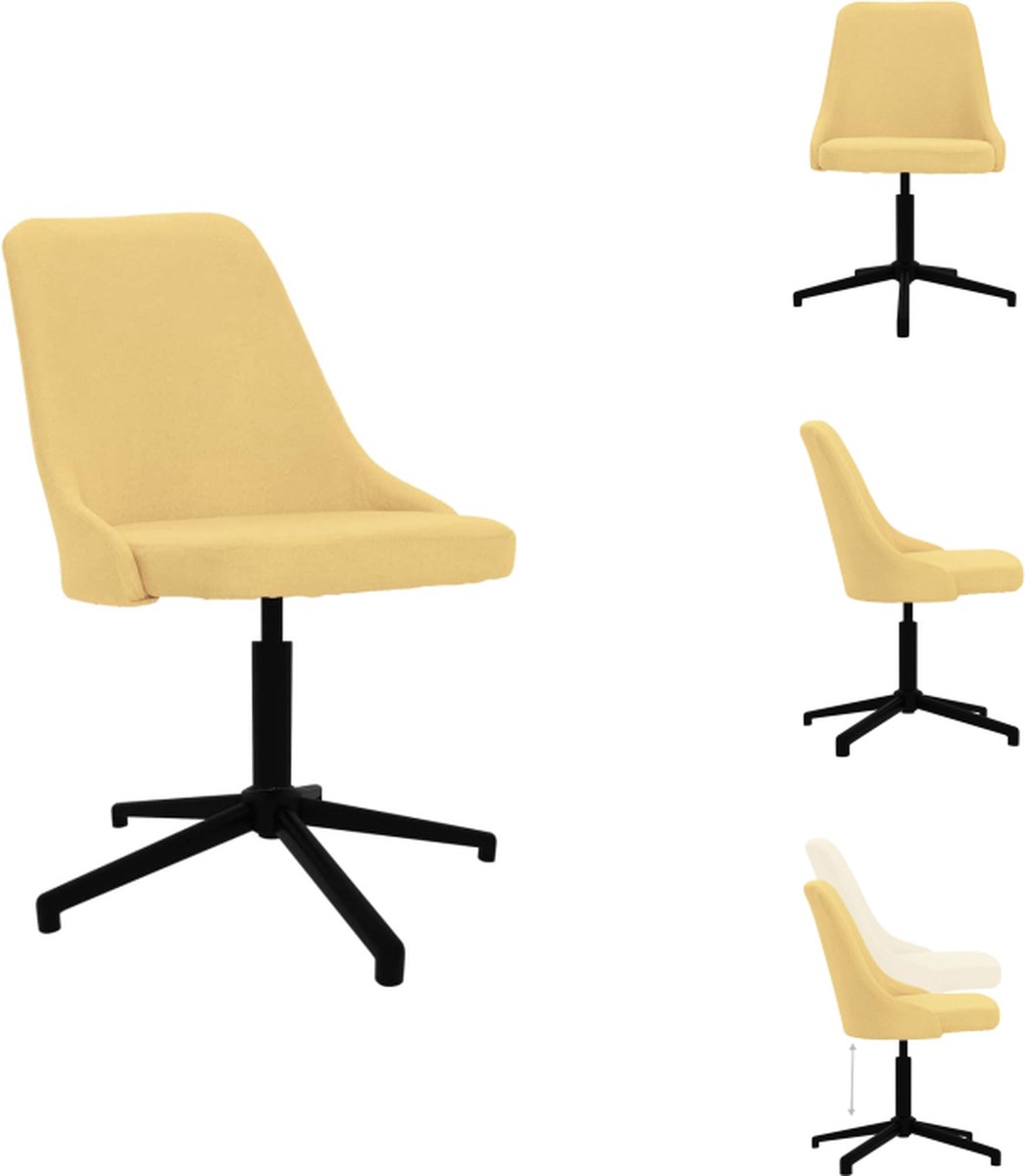 vidaXL Draaibare kantoorstoel - Geel - 51x56 cm - Comfortabel en duurzaam - Bureaustoel
