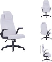 vidaXL Chaise de bureau - Wit - 68x74x(118-128)cm - Appuie-tête et accoudoirs réglables - Chaise de bureau