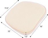 Set of 4 Chair Cushions, 40 x 38 cm, Seat Cushion with Checked Velvet Cover, Non-Slip, Washable Seat Cover for Chairs in the Office, Outdoor, Indoor, Garden, 15 x 16 Inches (Beige)