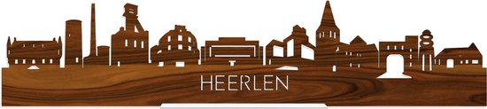 Standing Skyline Heerlen Palissander hout - 60 cm - Woondecoratie design - Decoratie om neer te zetten en om op te hangen - Meer steden beschikbaar - Cadeau voor hem - Cadeau voor haar - Jubileum - Verjaardag - Housewarming - Interieur -