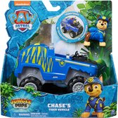 PAW Patrol Jungle Pups - Véhicule Chase's Tiger - voiture jouet avec figurine
